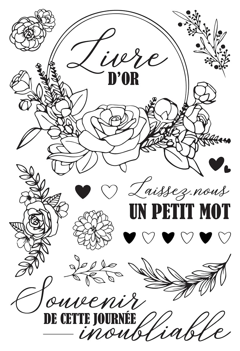 Wedding Planner Guest Book Stamp Sheet - Creative Wedding Planning & Organization Kit for Brides | Perfect for DIY Wedding Invitations, Guest Signatures & Keepsake Memories