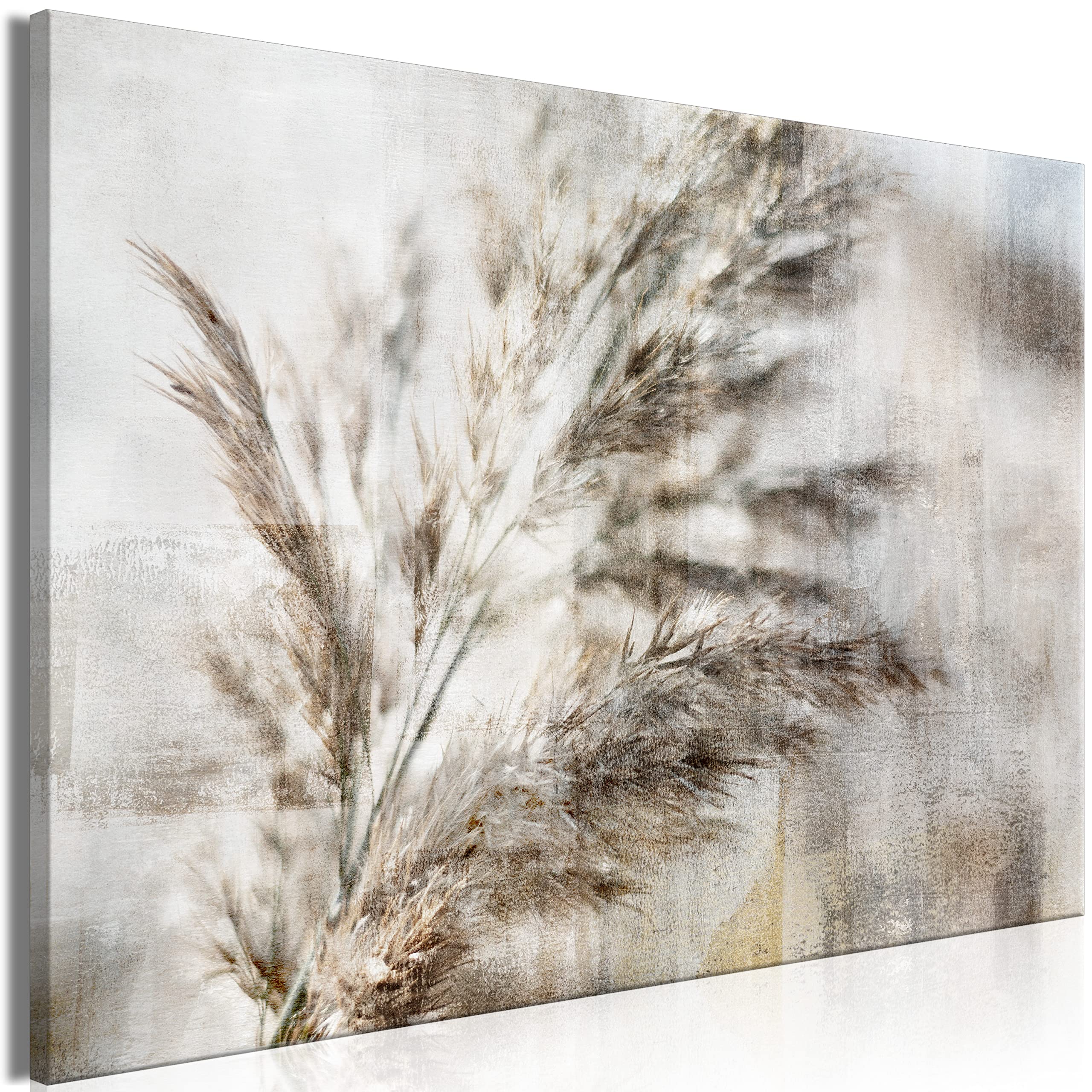 Artgeist Stretched Canvas Wall Art Print - 35x24 Inch Nature Painting with Roses, Pampas Grass & Branches, Framed Home Decor for Living Room, Bedroom & Office (1 Piece, Style: b-C-0970-b-a)