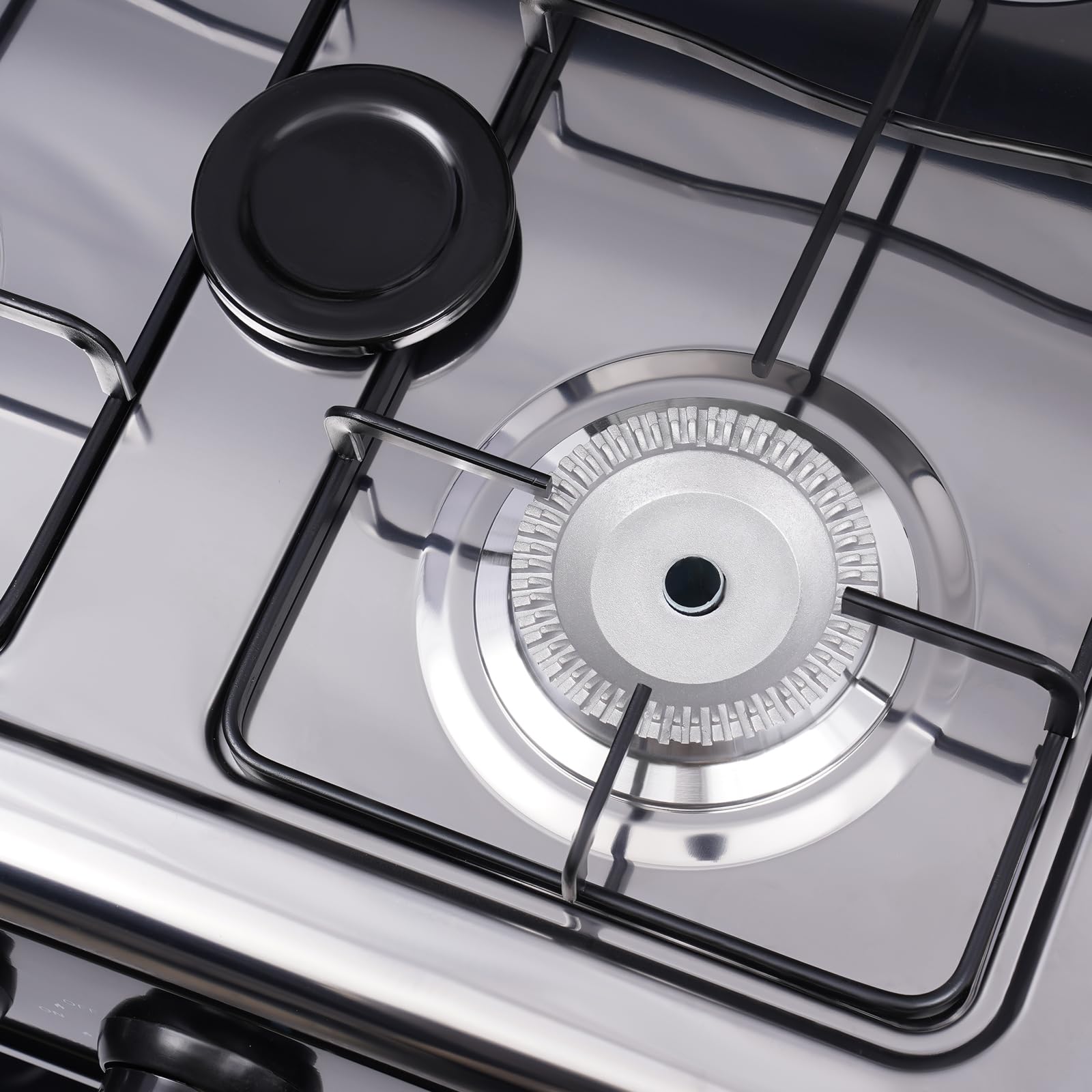 Portable 300,000 BTU 4-Burner Propane Gas Stove for Outdoor Camping, RV, Picnic & BBQ - Includes Windshelter & 2-Tier Storage Rack - White Camping Cooking Set for Backyard, Tailgating & Emergency Preparedness