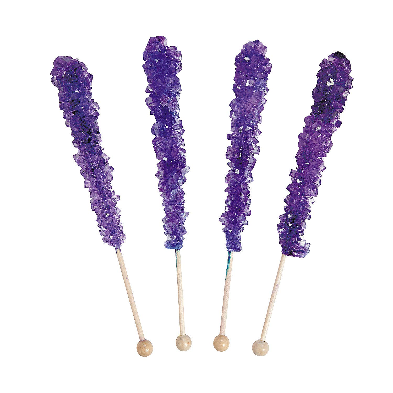 Grape Flavor Rock Candy Sticks - Pack of 12 for Party Buffet