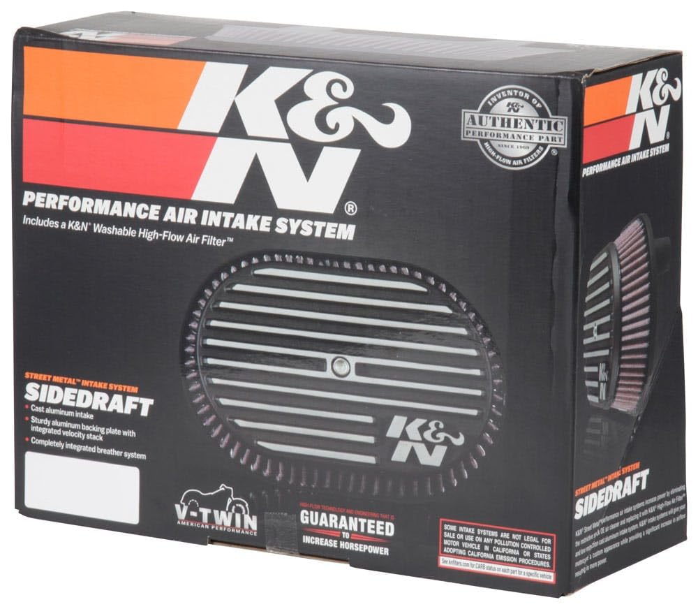 K&N RK-3952S High-Performance Air Intake System for Harley Davidson Motorcycles - 1 Pack - Improves Engine Power & Fuel Efficiency for Cruiser Bikes