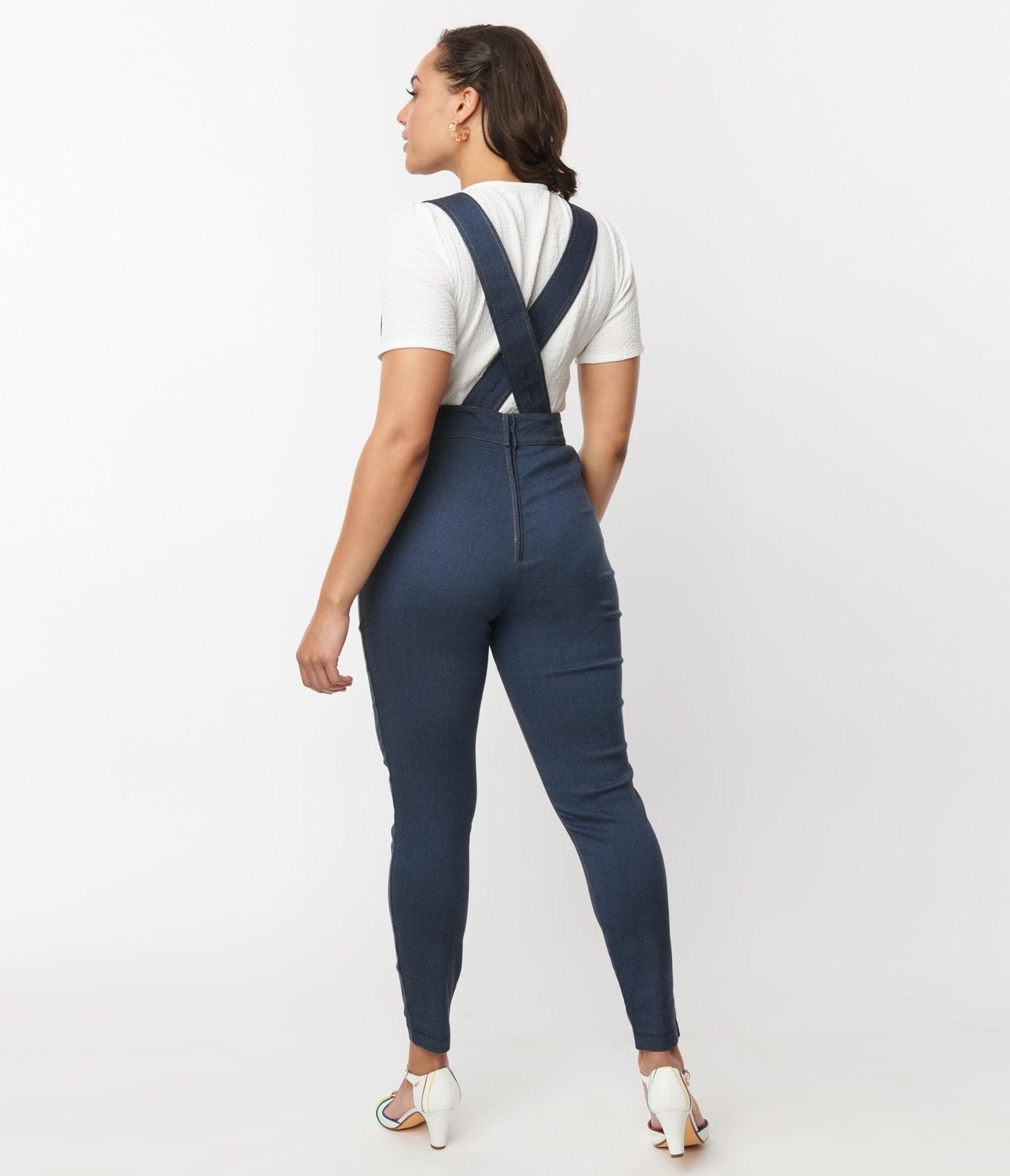 Vintage Dark Denim Overalls for Women - Retro High Waisted Denim Jumpsuit with Adjustable Straps - Perfect for Casual Outings, Music Festivals & Vintage Fashion Lovers