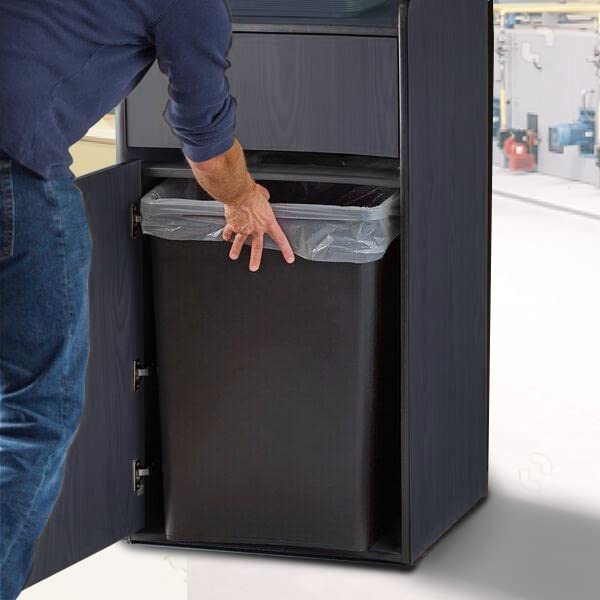 PRO&Family 140 Qt. (35 Gallon / 132 Liter) Heavy-Duty Black Square Trash Can - Kitchen Garbage Bin, Waste Basket, Recycling Container for Home, Office & Outdoor Use