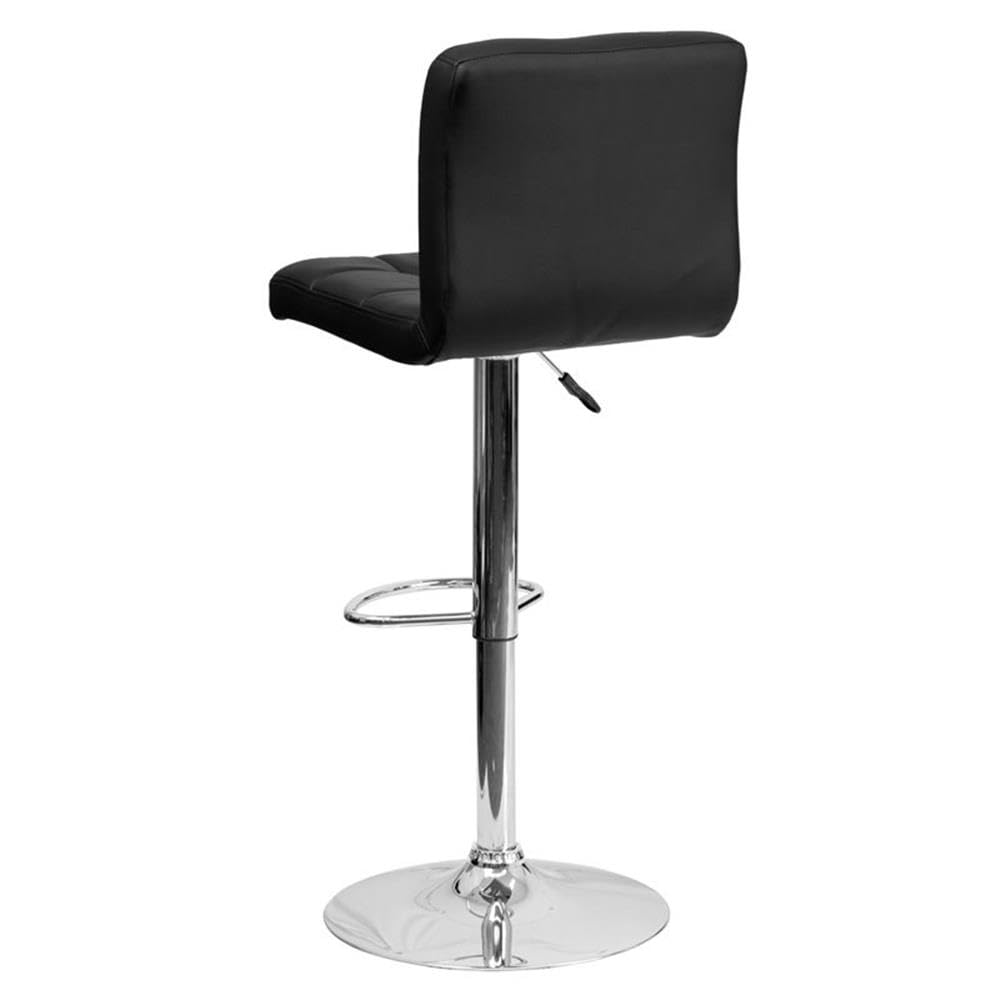 Black Adjustable Bar Stools Set of 2 - Home Square Quilted Counter Height Stools for Kitchen Island, Breakfast Bar & Home Decor