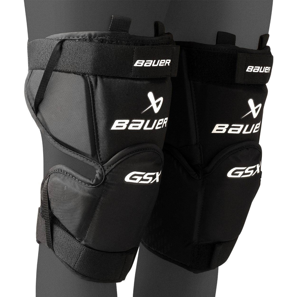 Bauer GSX Junior Knee Guards - Youth Hockey Protective Gear for Ice Skating & Roller Hockey - Lightweight & Comfortable Knee Pads for Kids Sports Safety