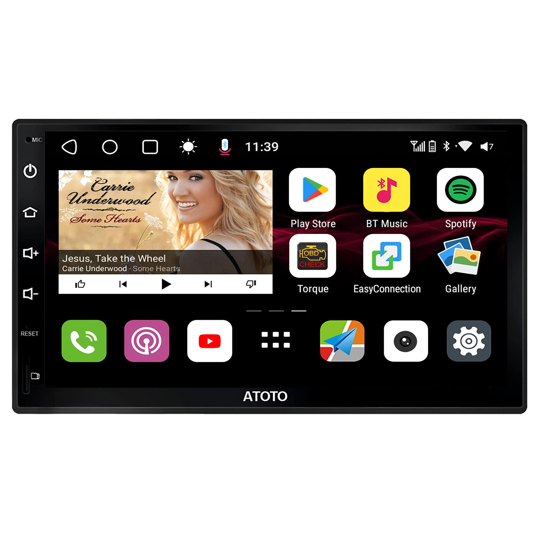 ATOTO 7-inch Android Car Stereo with Wireless CarPlay & Android Auto - Dual Bluetooth, QLED Touchscreen, HD Rearview Camera (Model S8G2B74PM) | Perfect for Tesla, Toyota, Honda & More - Upgrade Your In-Car Entertainment System
