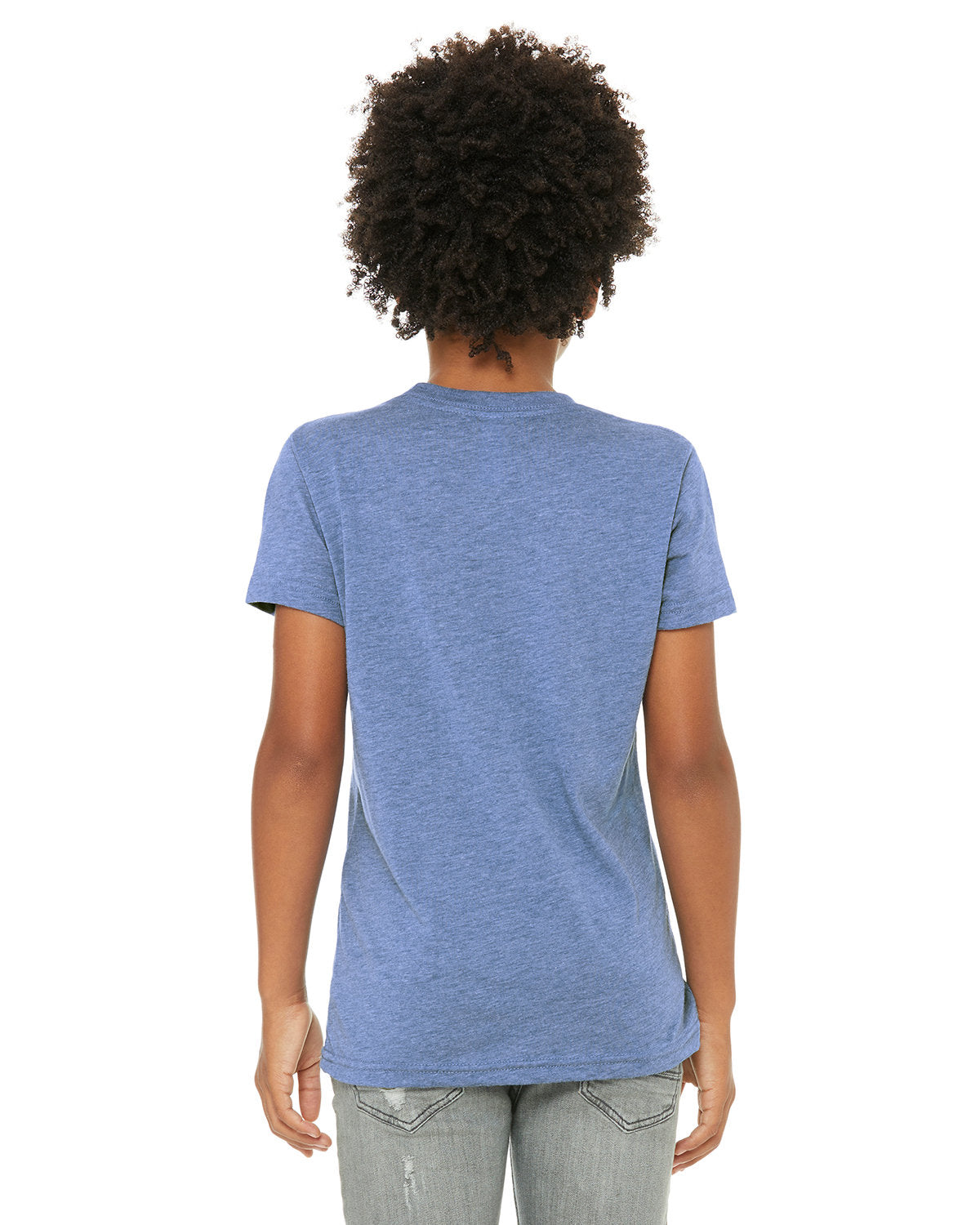 Bella + Canvas 3413Y Youth Tri-Blend Short Sleeve T-Shirt - Soft Comfortable Kids Tee for School, Play & Everyday Wear