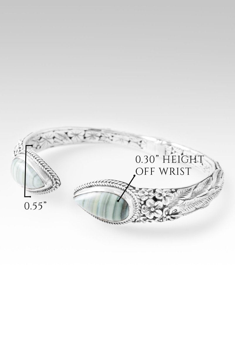 Floral Harmony Tip to Tip Bracelet™ - Green Opal Gemstone Adjustable Bangle for Women | Boho Chic Jewelry for Everyday Wear, Weddings & Special Occasions