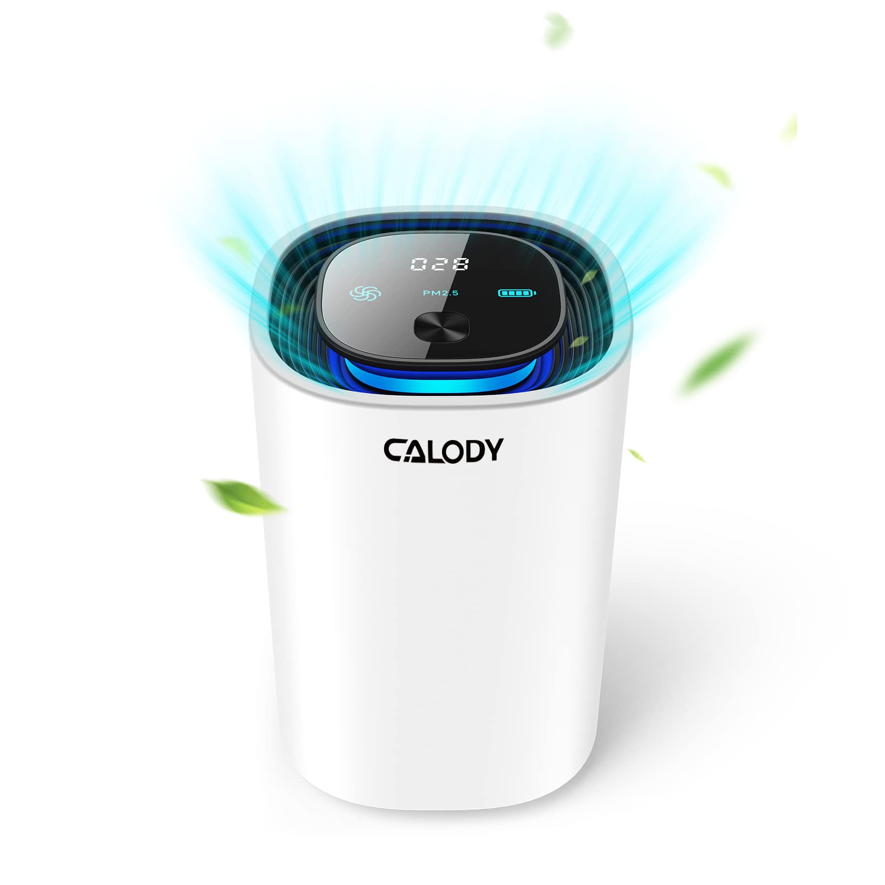 Calody HEPA Air Purifier for Bedroom, Home & Car - Portable Ionic Air Purifier with 15 Million Negative Ions, 30dB Ultra Quiet - Removes Smoke, Dust, Allergens - Ideal for Office, Nursery & Pet Owners