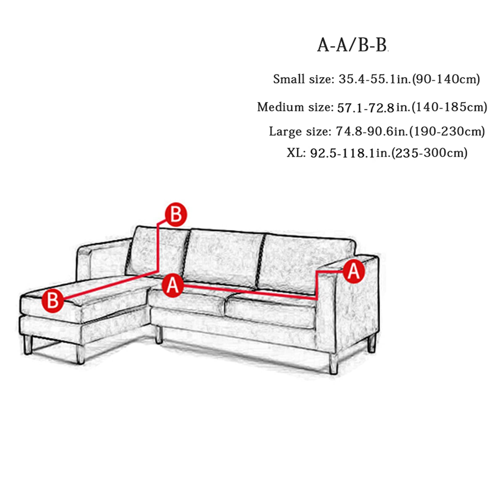 L-Shaped Elastic Sectional Sofa Cover - Non-Slip Furniture Protector for 4+4 Seat Couch, Washable & Durable Chaise Lounge Covers in Brown | Perfect for Living Room, Family Room & Home Theater Seating