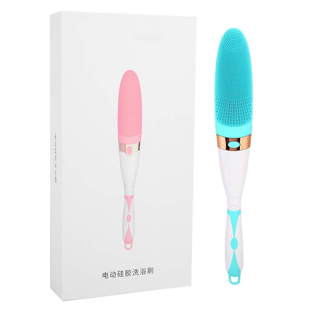 Electric Body Scrub Brush with Long Handle - Multi-Function Shower Exfoliating Brush & Back Massager for Deep Cleaning & Skin Care (Green) | Perfect for Bath, Spa & Home Relaxation