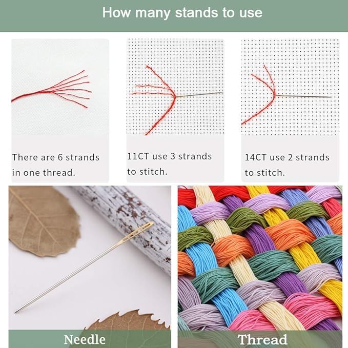 Happy Forever 11CT Stamped Cross Stitch Kits for Beginners - DIY Preprinted Embroidery Kit with Flower Vase Design (H147 Lovely Vase, 21''x19'') - Perfect for Home Decor, Gift Giving & Relaxing Crafts