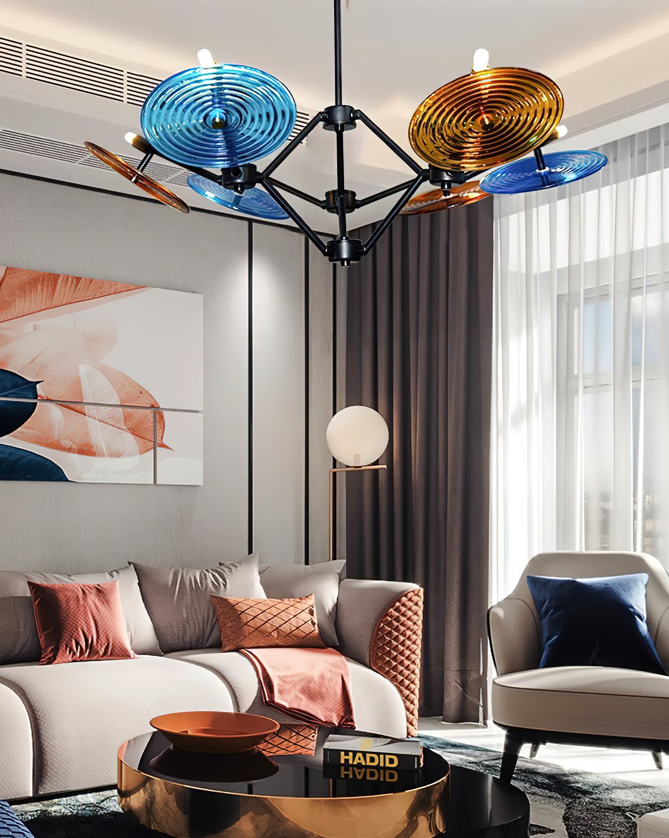 Vibrant Rotary Chandelier - Modern Spinning Ceiling Light Fixture for Dining Room, Bedroom & Living Room Decor | Energy Efficient LED Lighting Solution