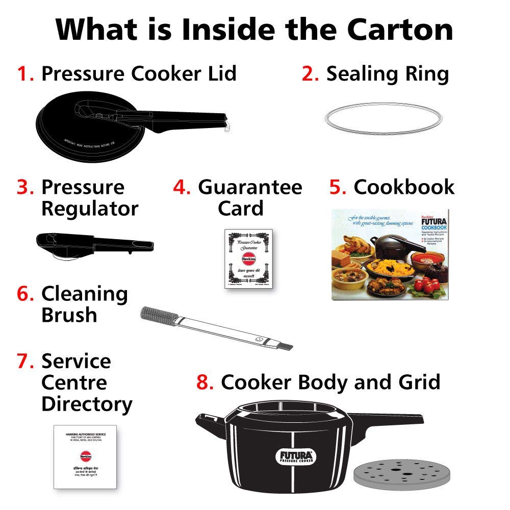 Hawkins Futura Hard Anodized 5.0 Liter Pressure Cooker - Durable & Fast Cooking for Home Chefs | Perfect for Meal Prep, Soups & Stews