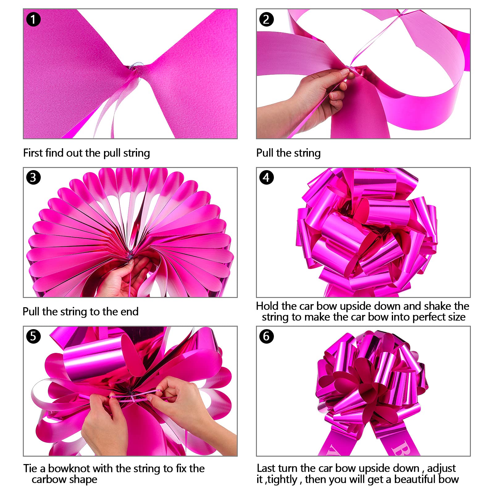 Large 20 Inch Magenta Car Bow - Giant Decorative Pull Bow for Birthday, Christmas & Party Car Decorations | Perfect for Gift Wrapping, Vehicle Celebrations & Special Events