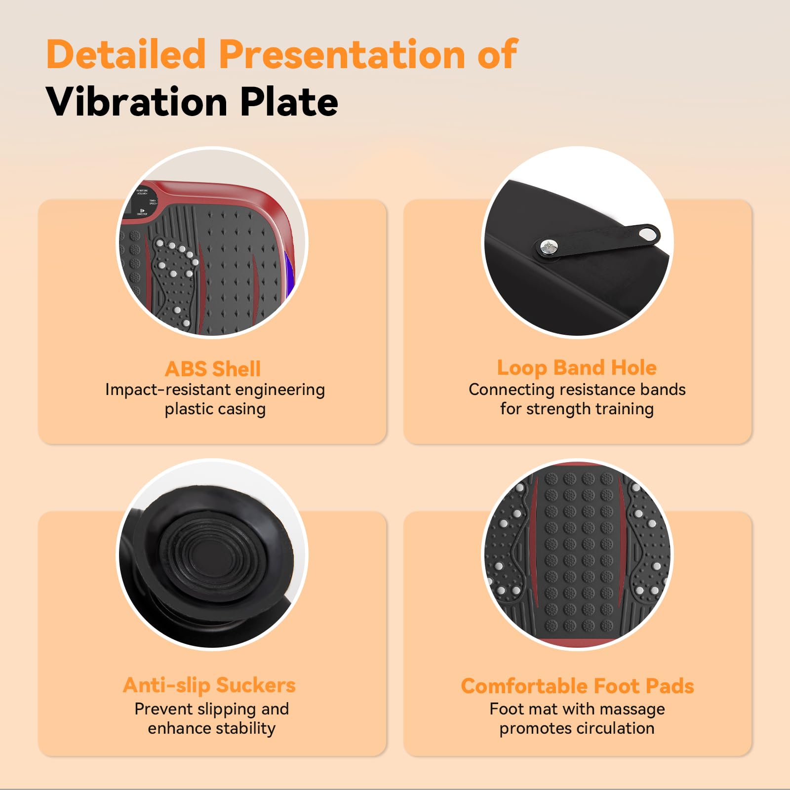 UCIN Vibration Plate Exercise Machine for Weight Loss & Lymphatic Drainage - 330 Lbs Capacity Home Fitness Platform with Resistance Bands & Pilates Ball - Perfect for Home Workouts, Muscle Recovery & Cellulite Reduction