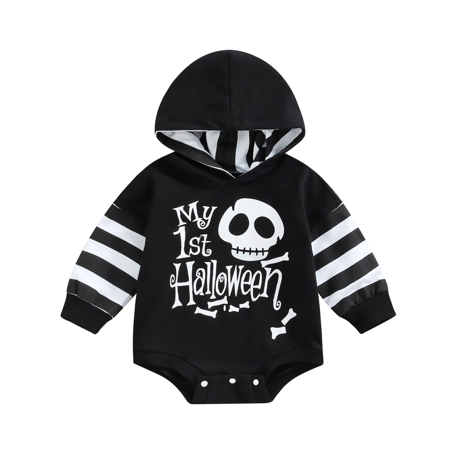 Adorable Halloween Baby Outfit - Long Sleeve Hooded Romper Bodysuit for Newborn Boys & Girls | Pumpkin Costume for Infants | Perfect for Trick-or-Treating, Photo Shoots & Fall Festivals