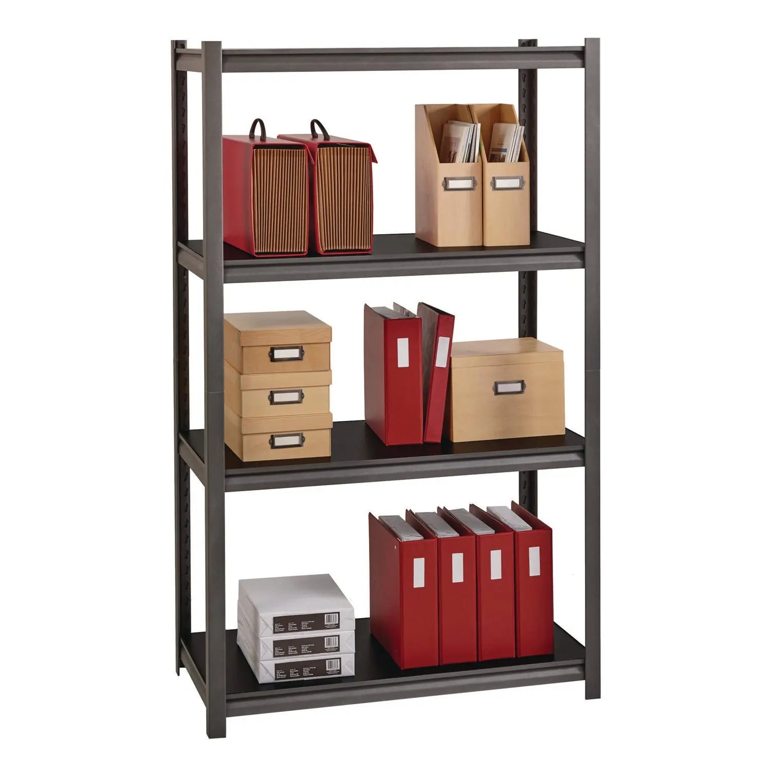 Alera® 4-Tier Steel Shelving Unit with Laminate Shelves - 36