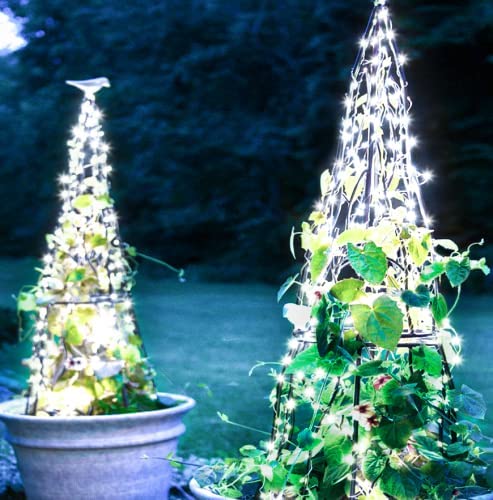 Suddus 2 Pack 33ft 100 LED Solar Fairy Lights Outdoor Waterproof - 8 Modes White Solar Christmas Twinkle Lights for Backyard, Trees, Patio, Deck, Garden, Birthday Party & Wedding Decorations | Perfect for Outdoor Lighting, Landscape Decoration and Holiday Festive Ambiance