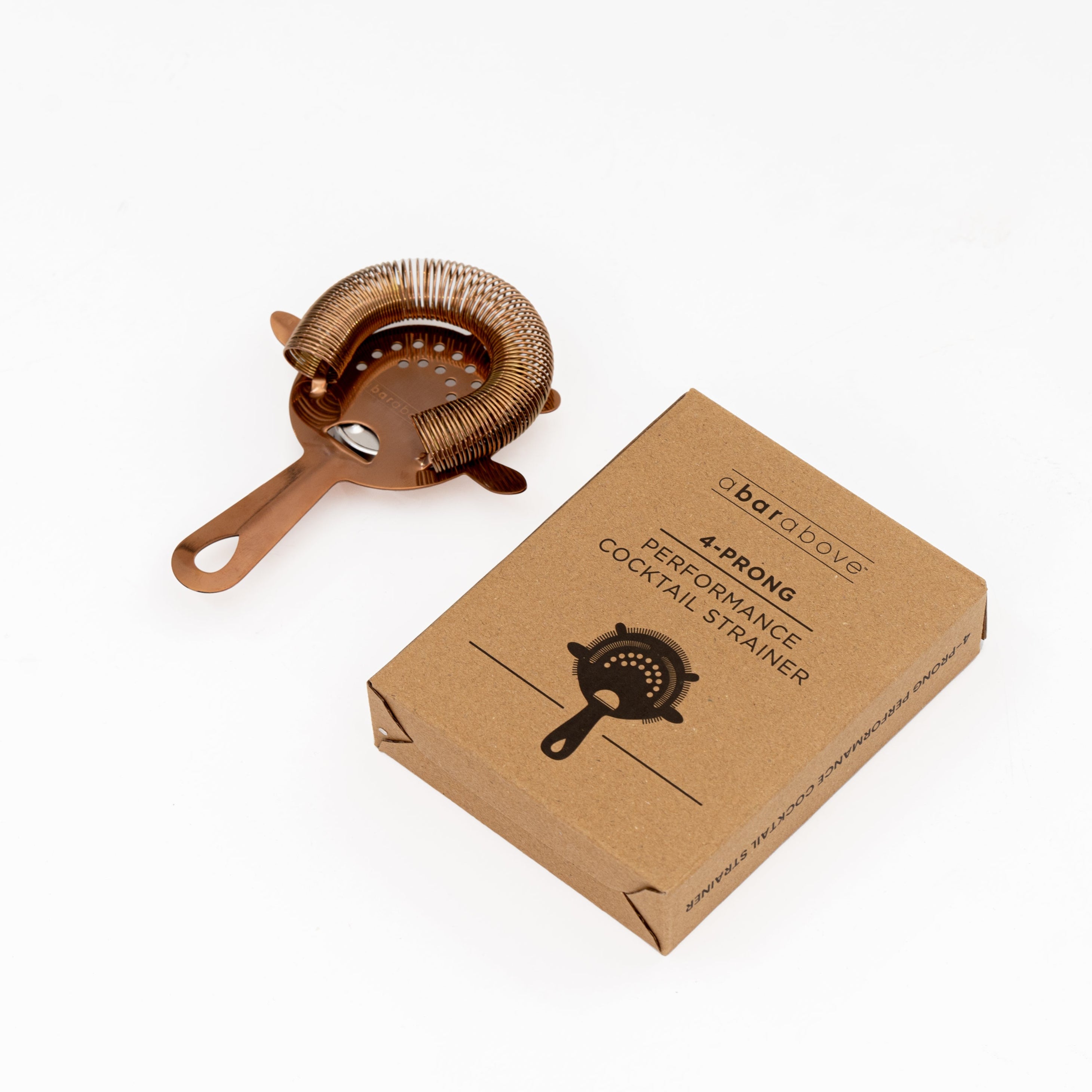 Vintage 4-Prong Hawthorne Cocktail Strainer - Antique Copper Finish for Classic Mixology & Home Bar Use