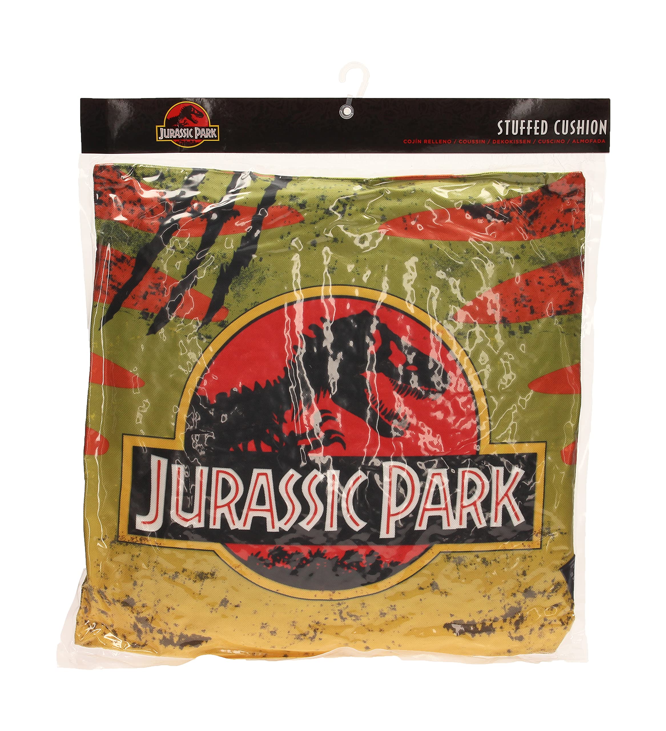 SD TOYS Jurassic Park Logo Throw Pillow - Soft & Comfortable Cushion for Home Decor, Movie Themed Gift for Fans, Living Room, Bedroom, or Office Use