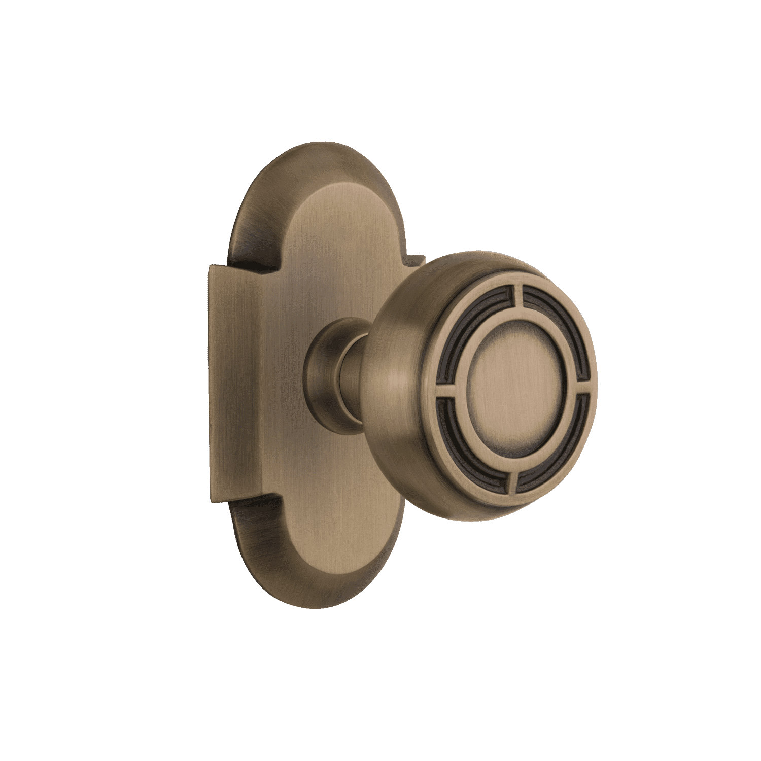 Vintage Cottage Short Plate with Mission Knob in Antique Brass - Perfect for Cabinet Hardware, Drawer Pulls & Home Renovation Projects