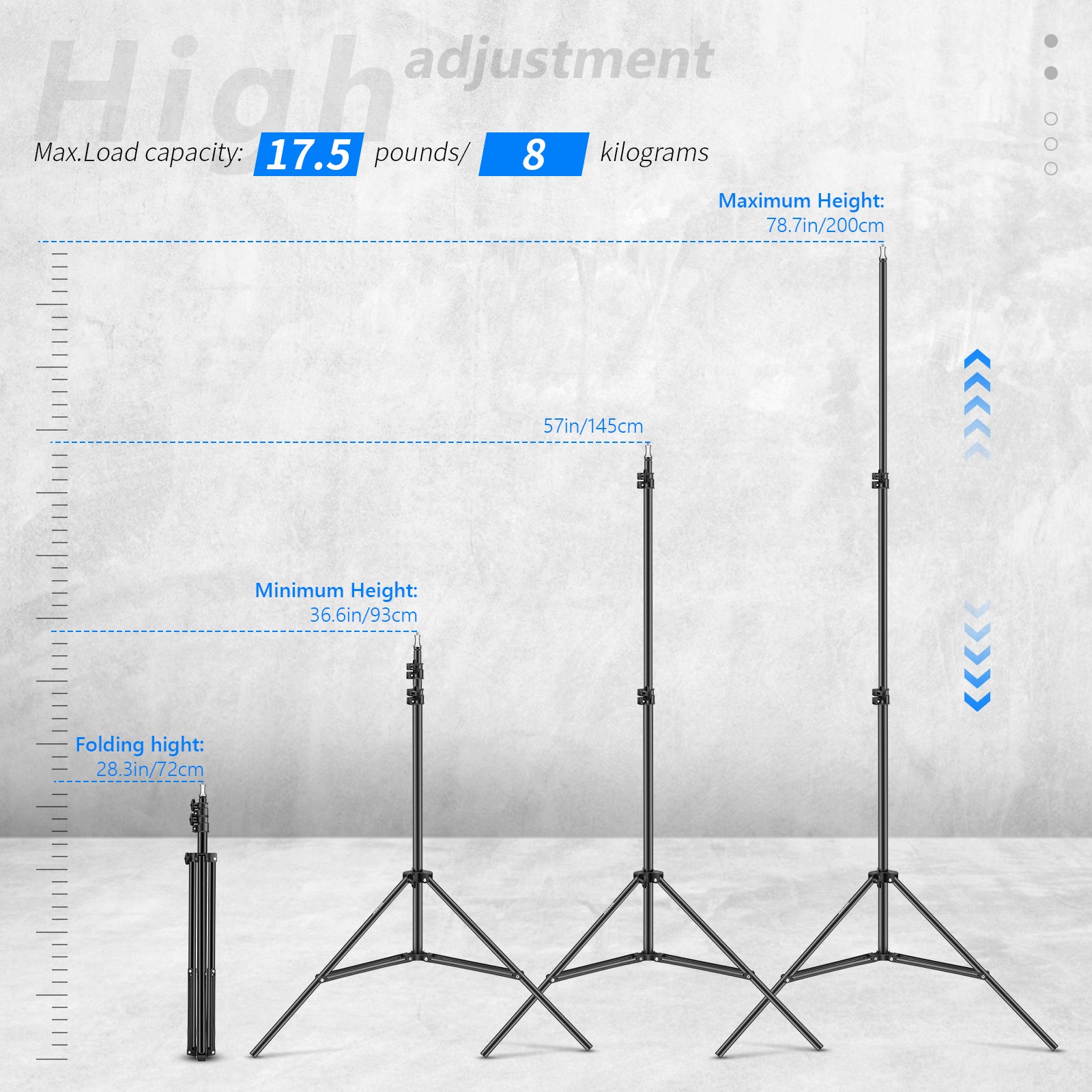NEEWER ST 200 200cm Light Stand for Photography - Adjustable Aluminum Tripod for Studio, Portrait, and Video Shooting - Perfect for YouTube, TikTok, and Live Streaming