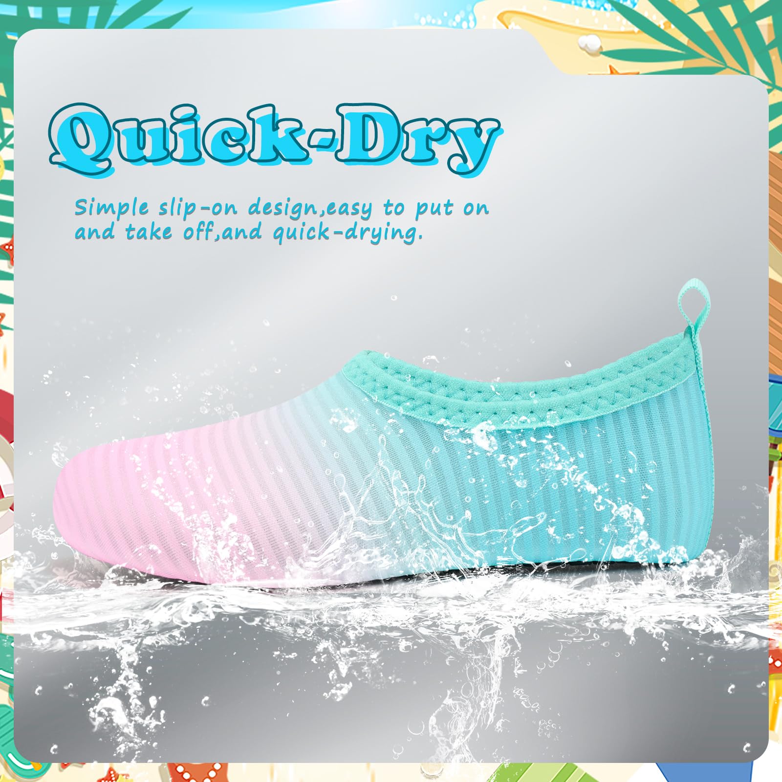**Deevike Kids Water Shoes for Boys & Girls - Quick Dry Barefoot Aqua Socks for Beach, Swimming, Surfing, Outdoor Walking & Sports - Toddler & Youth Sizes**    *(Perfect for Beach Trips, Pool Parties, Water Parks, and Outdoor Adventures!)*