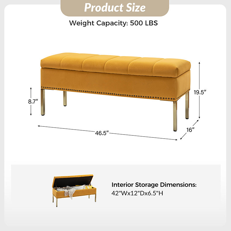 Egmund Upholstered Flip Top Storage Bench - Stylish Ottoman with Hidden Storage for Bedroom, Living Room & Entryway - Perfect for Home Organization & Extra Seating