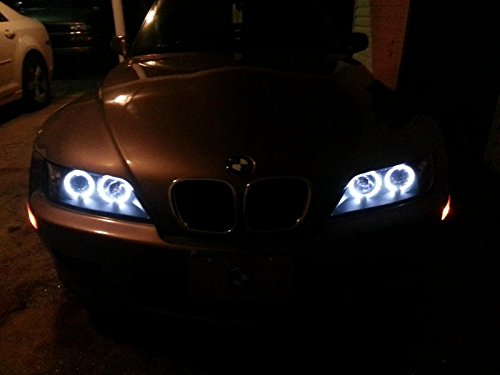96-02 BMW Z3 LED Halo Headlights - Black/Clear Lens | High-Performance Lighting Upgrade for Night Driving & Custom Car Styling