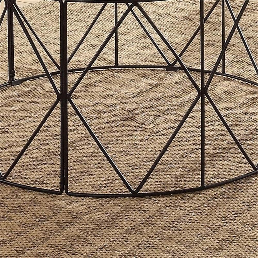Furniture of America Borche Industrial Wood Round Coffee Table - Walnut Finish, Modern Farmhouse Style for Living Room, Lounge & Office Decor