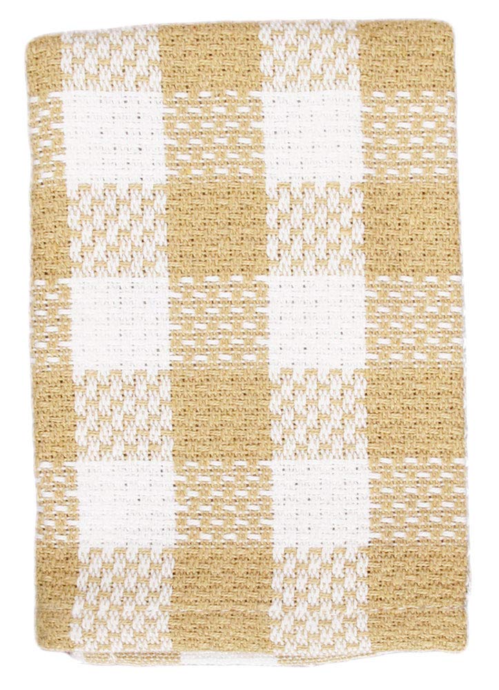 Tan Buffalo Plaid Cotton Kitchen Towels Set - 8-Piece for Washing & Drying Dishes