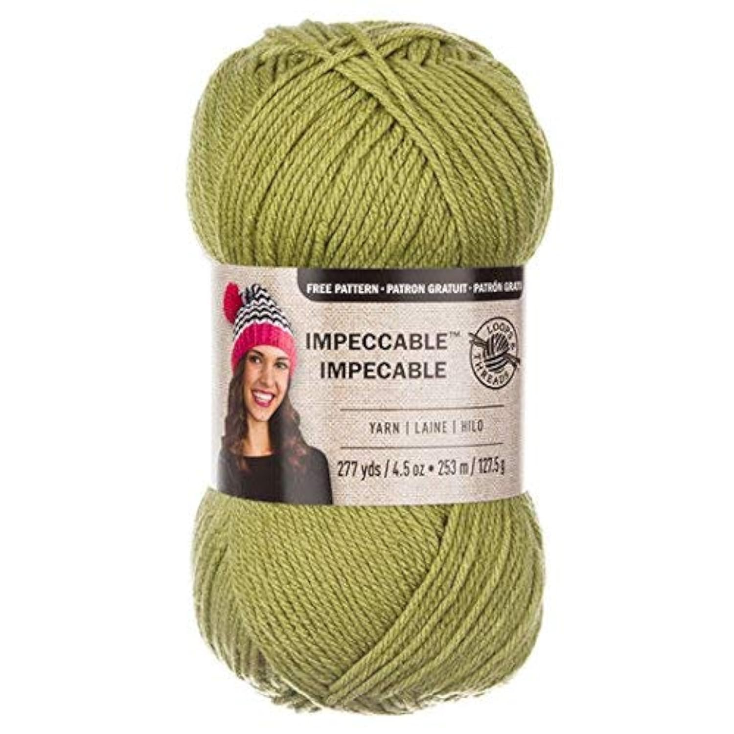 Loops & Threads Impeccable Yarn 4.5 oz (127g) - Premium Soft Acrylic Yarn for Knitting & Crocheting - Fern Green - Perfect for Scarves, Blankets & DIY Crafts