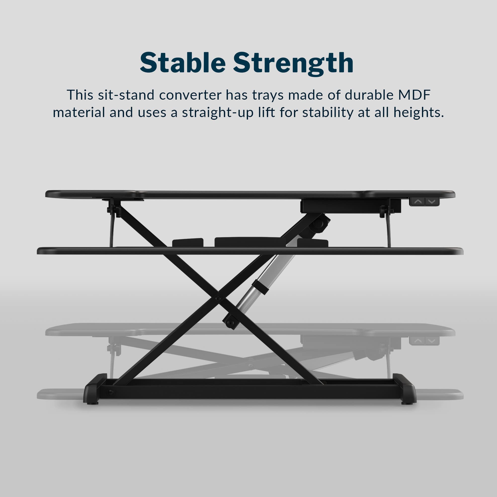 Vari Electric Standing Desk Converter - Height Adjustable Dual Monitor Workstation for Home Office | Black | Ergonomic Sit-Stand Desk Riser for Computer, Laptop & Workspace Productivity