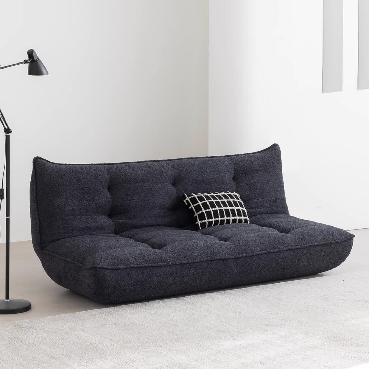 Luxurious White Boucle Sofa Bed - Comfortable, Stylish & Versatile Convertible Sleeper for Small Spaces | Perfect for Apartments, Guest Rooms & Home Offices