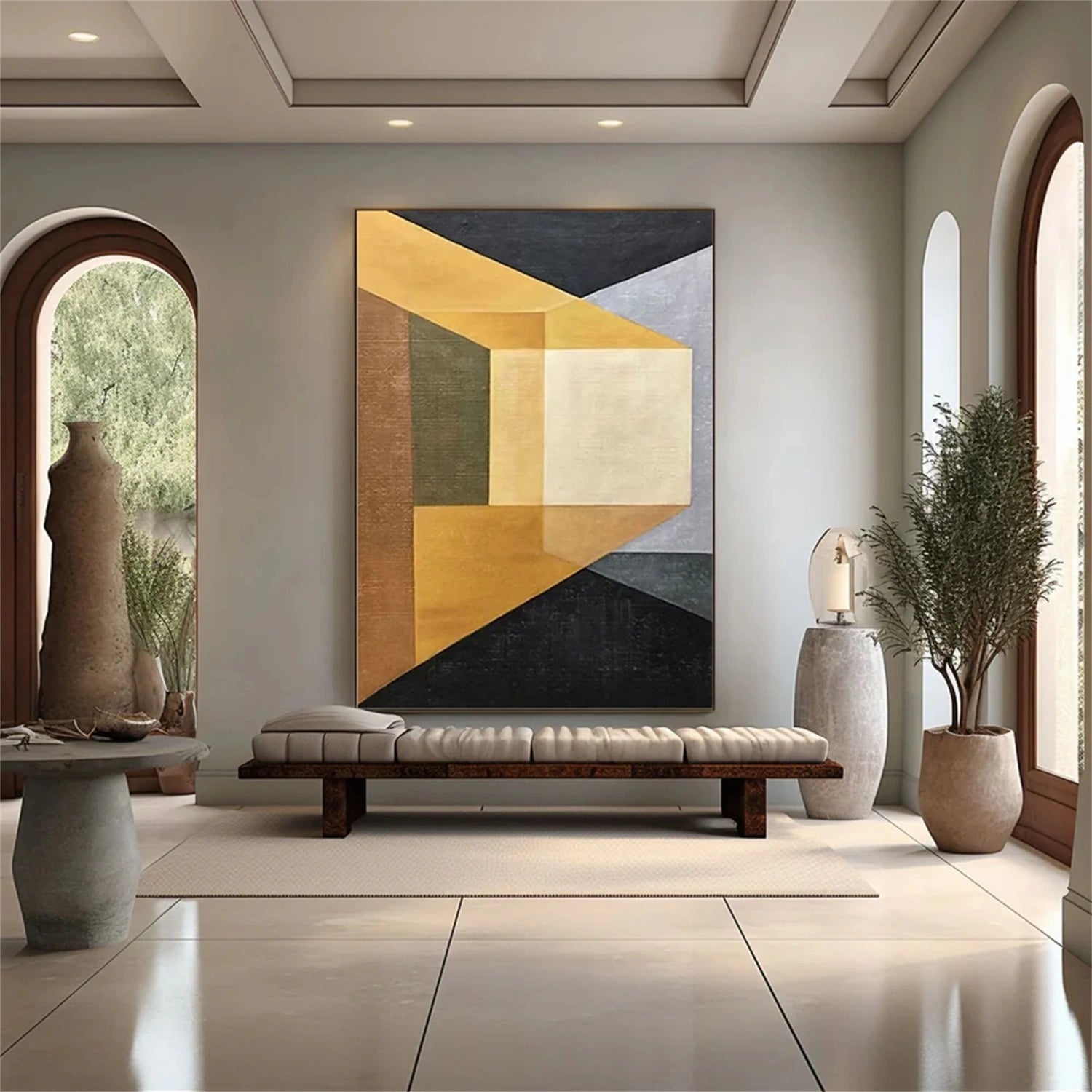 Abstract Tranquility Art Painting #WS219 - Modern Wall Decor for Living Room, Bedroom & Office - Calming Blue & White Canvas Artwork