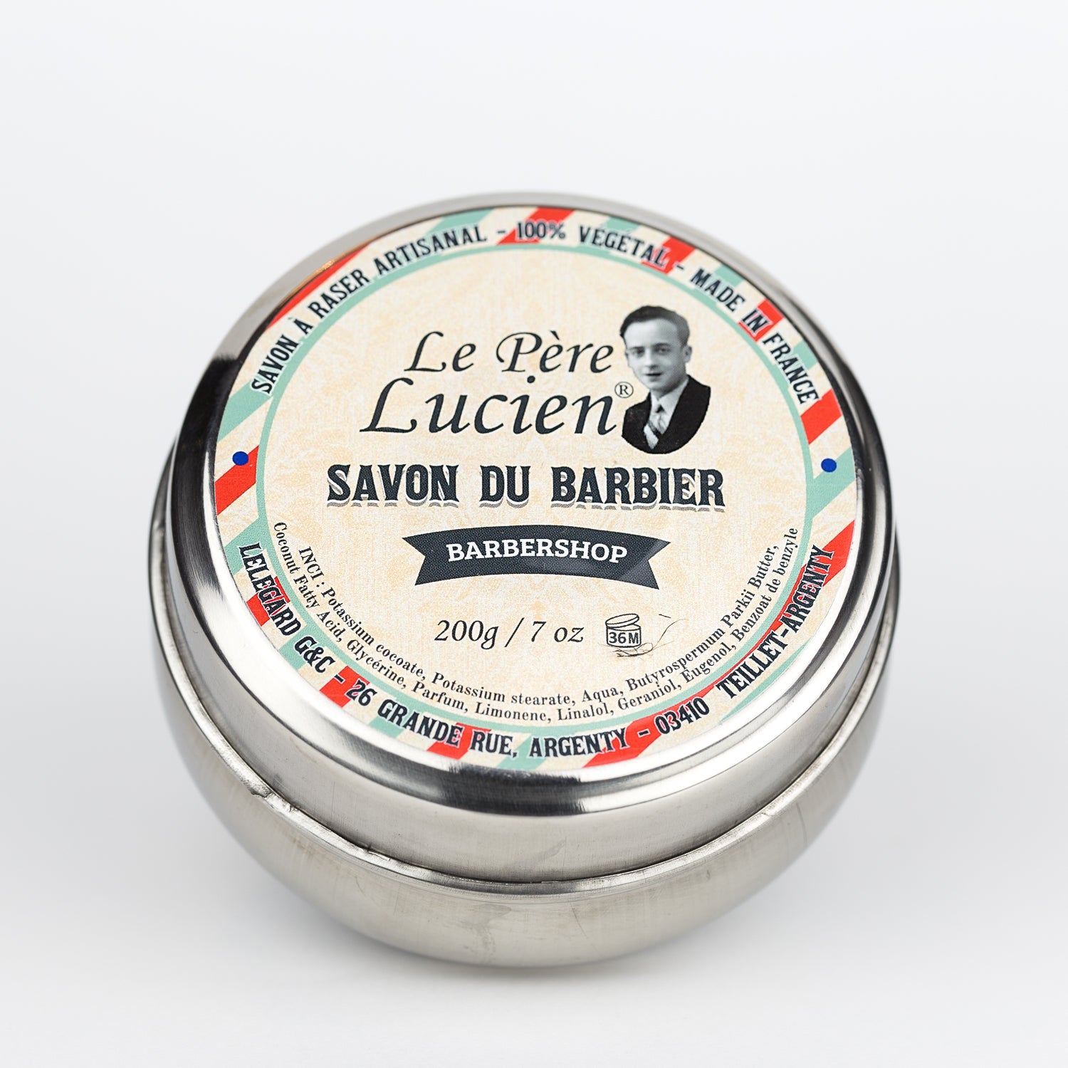 Le Père Lucien Artisan Shaving Soap for Men - 200g Barbershop Grade Shaving Cream - Perfect for Wet Shaving & Beard Care at Home