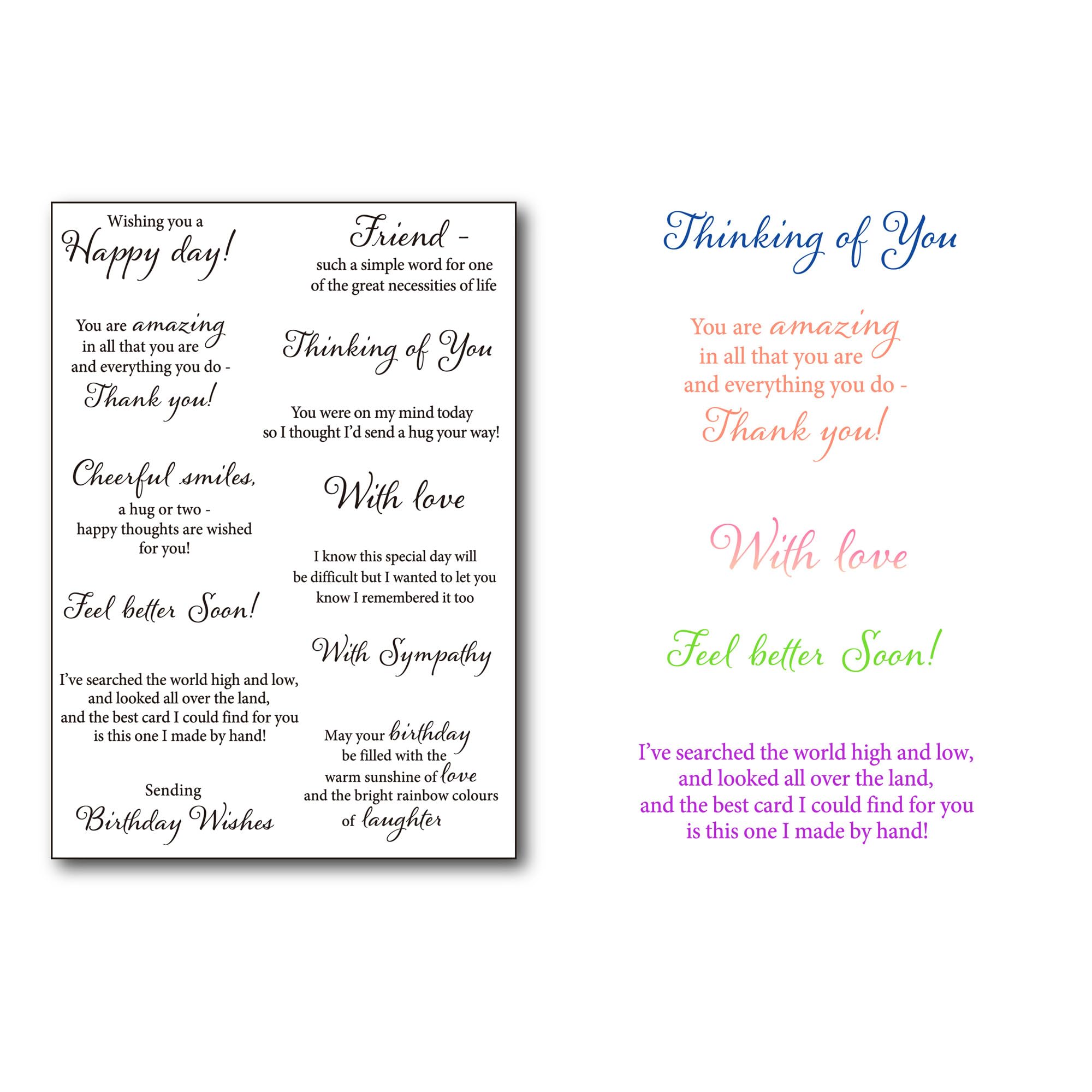 Friendship Phrase & Birthday Sentiment Clear Rubber Stamps for Scrapbooking, Journaling, Photo Albums - Perfect for DIY Greeting Cards, Paper Crafts, and Memory Book Decoration