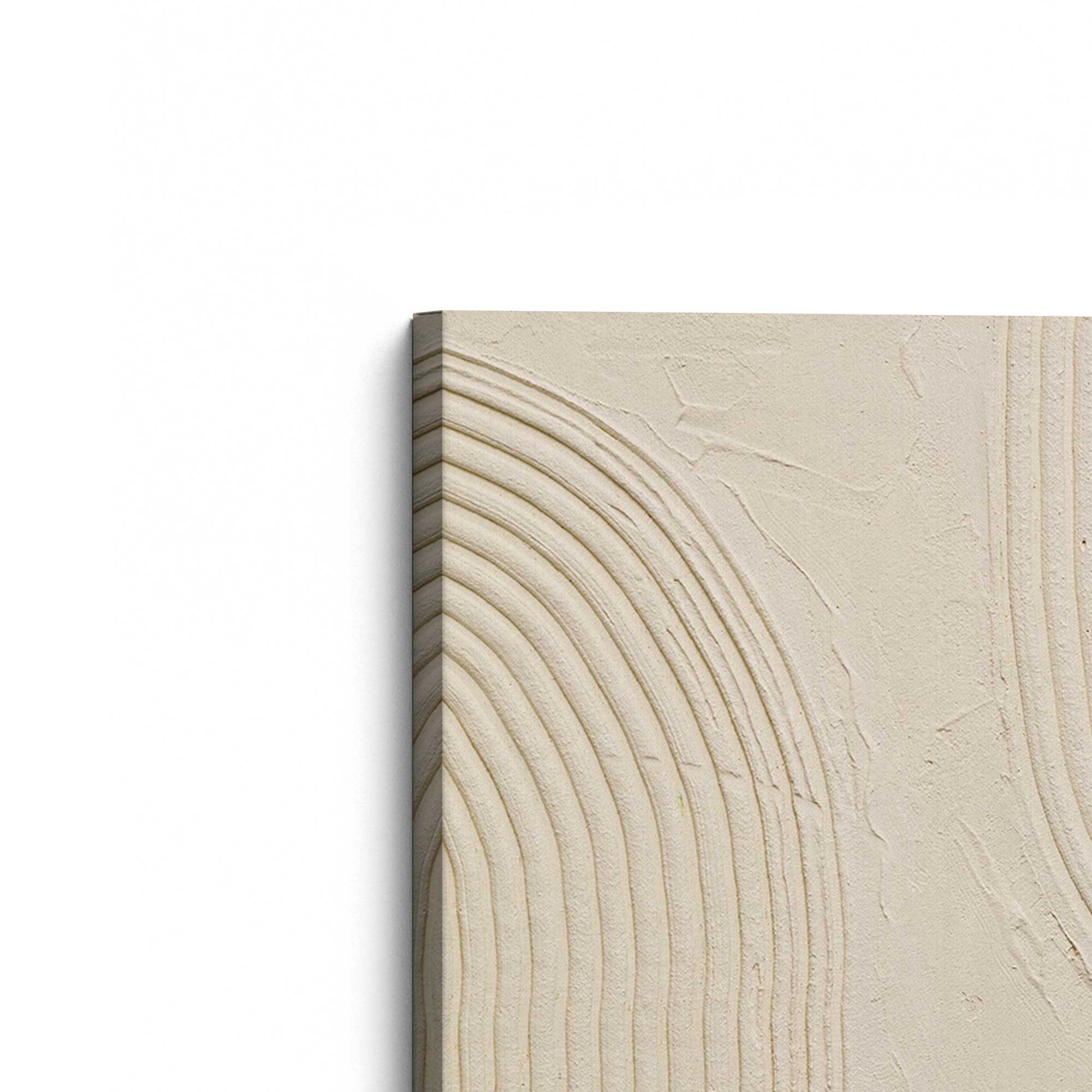 Beige Abstract Echoed Curves Canvas Wall Art Print - Modern Home Decor for Living Room, Bedroom & Office