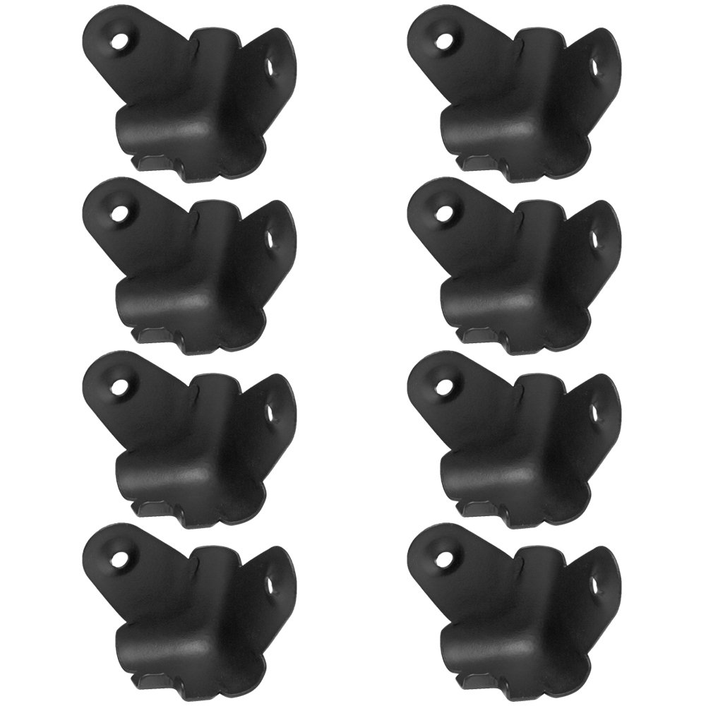 Seismic Audio SACR714-8Pack 8-Piece Universal Black Metal Speaker Corners for PA DJ Speaker Cabinets & Studio Monitors - Durable Protection for Live Performances and Home Studios