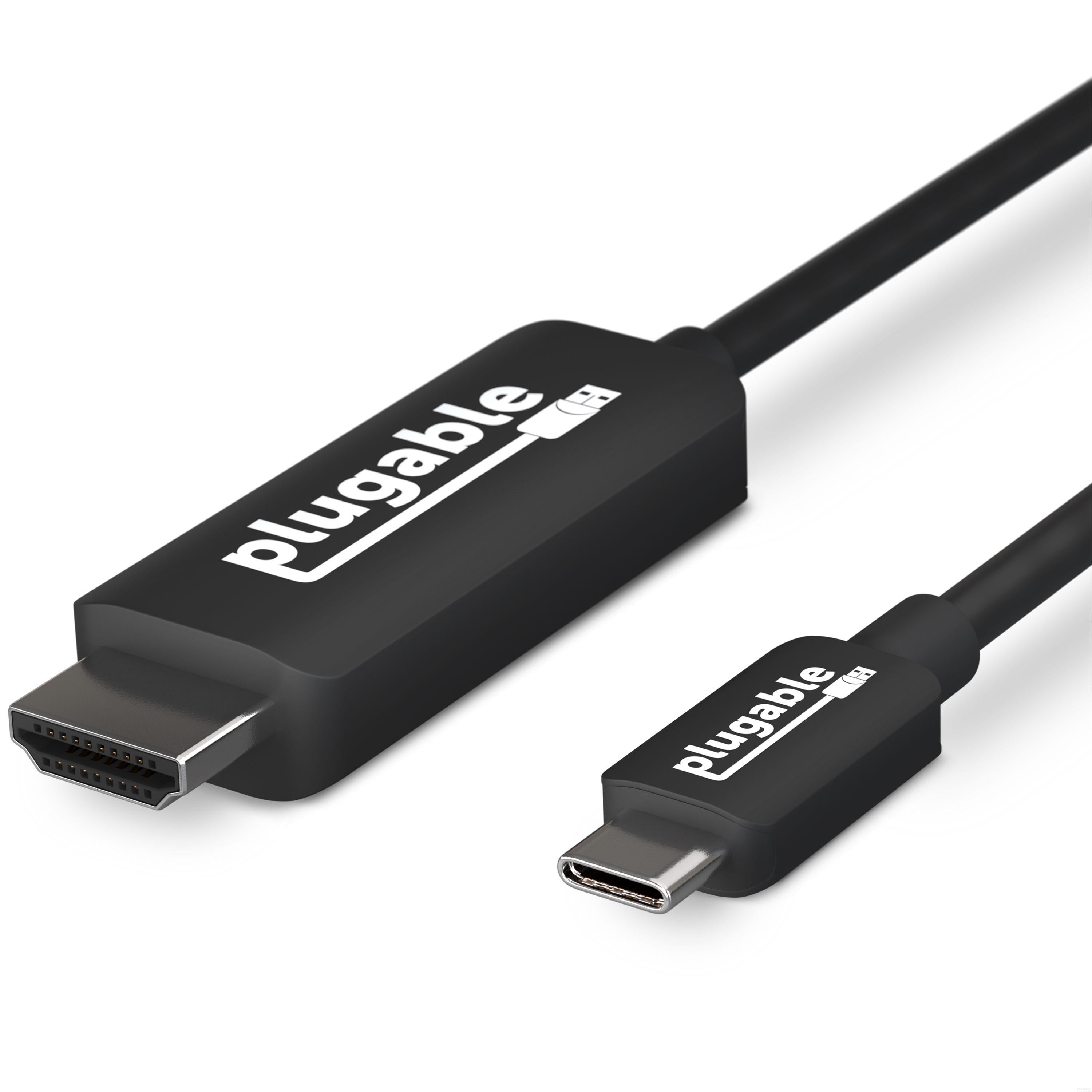 Plugable USB 3.1 Type C to HDMI 2.0 Cable 6ft - 4K 60Hz Video Adapter for MacBook Pro, Dell XPS, Surface Pro - Home Theater & Office Monitor Setup