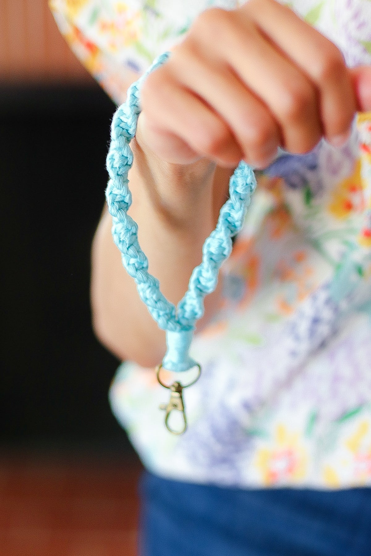 Blue Hand Woven Braid Wristlet Keychain - Stylish & Durable Accessory for Keys, Wallets & Bags | Perfect for Everyday Use, Travel & Gifts