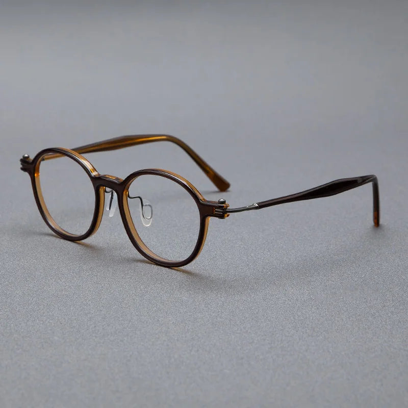 Unisex Black Titanium Acetate Eyeglasses - Oval Round Full Rim Frame 65883 | Perfect for Work, Reading & Fashion Accessory