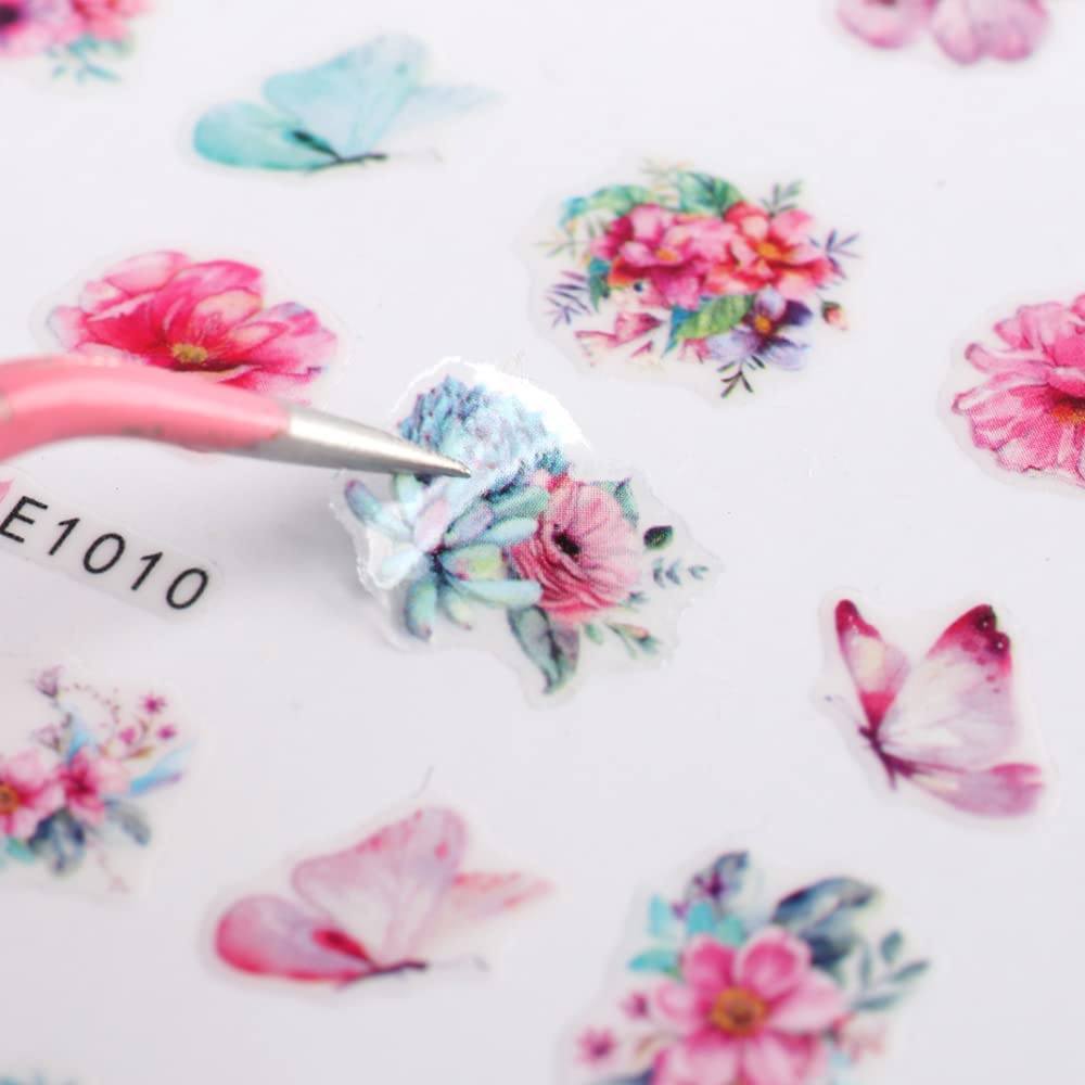 11 Sheets 3D Self-Adhesive Flower Nail Art Stickers - Spring Floral & Leaf Nail Decals for Women & Girls | Acrylic Nail Designs, Manicure Tips & Decorations (E1040-1050) | Perfect for Spring Nail Art, DIY Manicures & Professional Salon Use