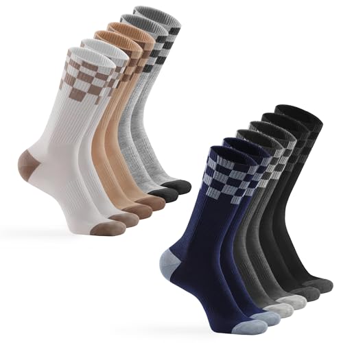 6 Pairs (Black+ White+ Navy Blue+ Light Gray+ Dark Gray+ Khaki)