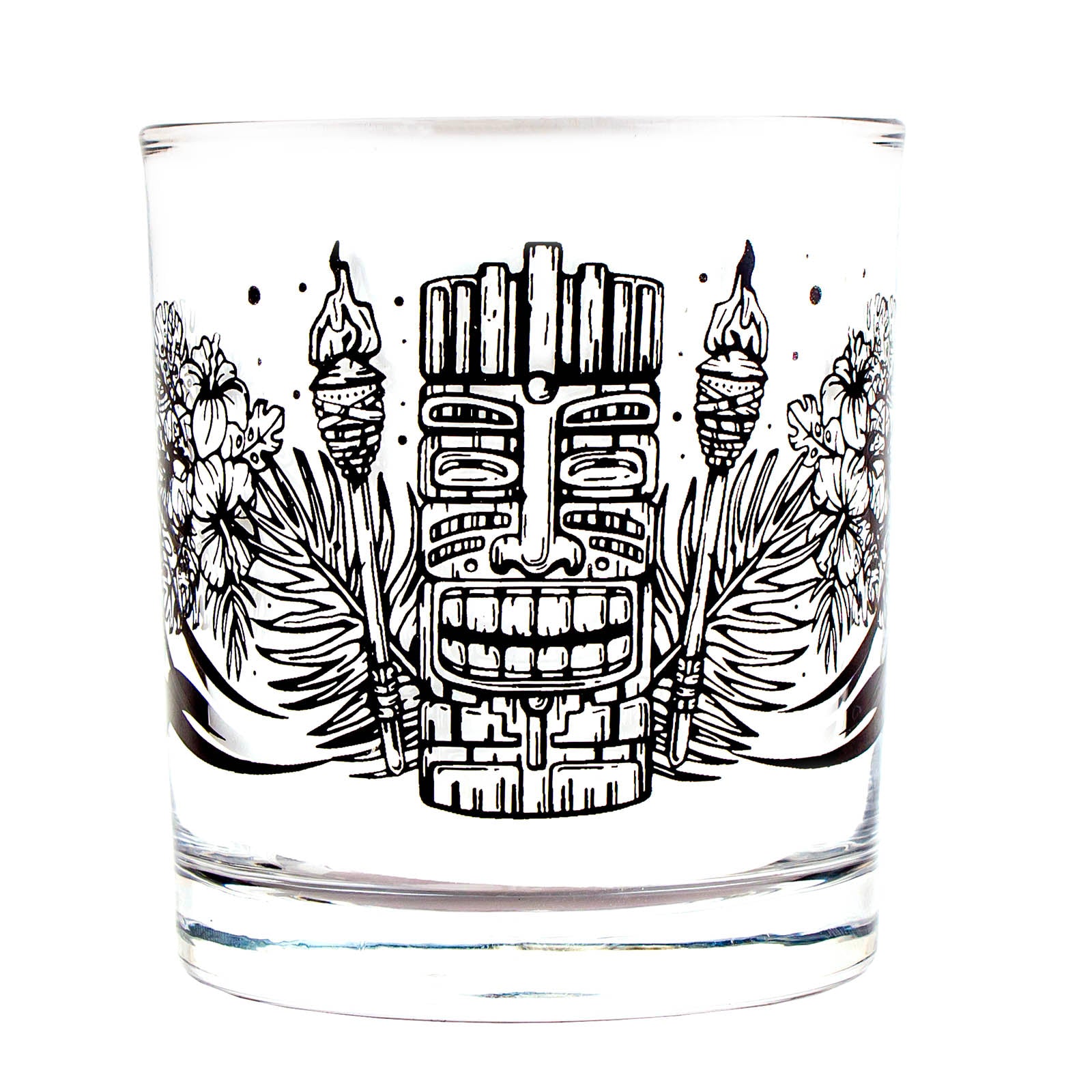 BarConic® 10 oz Tiki Man Old Fashioned Glass - Premium Cocktail Glassware for Whiskey, Bourbon & Mixed Drinks - Perfect for Home Bars, Parties & Tropical Themed Events