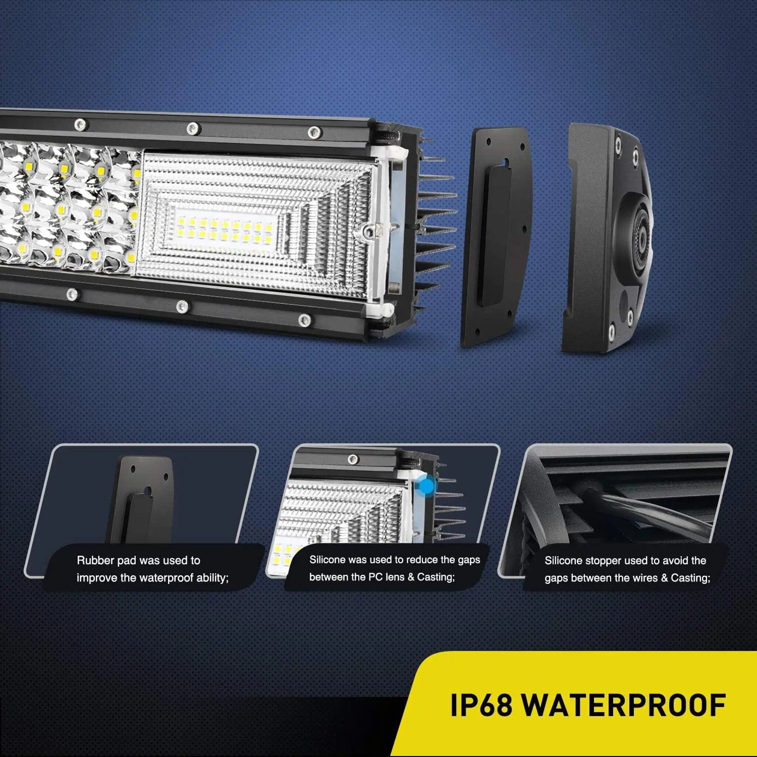 32 Inch 378W 37800LM Triple Row LED Light Bar - Spot Flood Combo for Off-Road Trucks, ATVs, UTVs & Boats - Waterproof & Dustproof for Outdoor Adventures