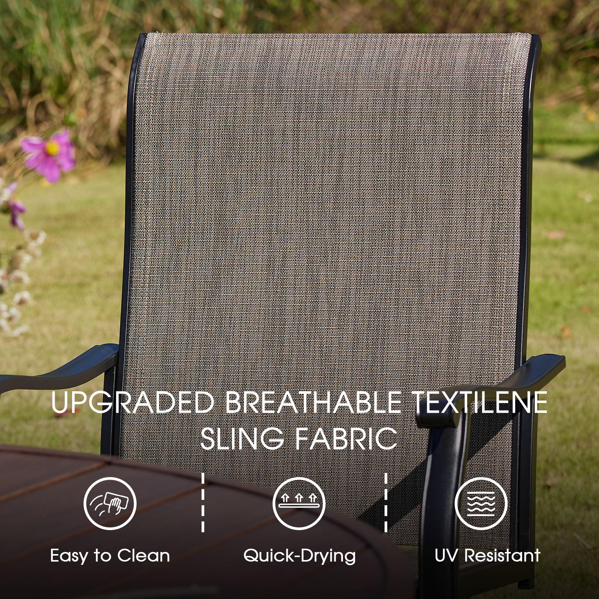 VICLLAX 7-Piece Outdoor Dining Set for 6 with 48