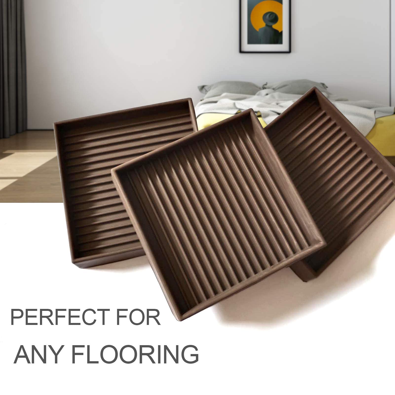 Yelanon 8-Piece 2-Inch Furniture Coasters - Non-Slip Rubber Pads for Hardwood Floors, Anti-Skid Furniture Grippers & Floor Protectors - Perfect for Beds, Couches, Chairs & Heavy Furniture on Smooth Surfaces