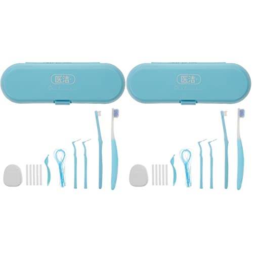 Healifty 2-Piece Portable Toothbrush Kit for Braces Care - Orthodontic Interdental Brushes, Dental Flosser & Toothpick Set | Travel-Friendly Oral Hygiene Solution for School, Office & Home Use | Compact Dental Care for Braces Wearers & On-the-Go Lifestyles | Perfect for Daily Cleaning, Travel Essentials & Emergency Dental Care | Ideal for Travel, Work, School & Daily Oral Care Routine